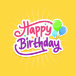 Carte cadeau Happy birthday jaune vif